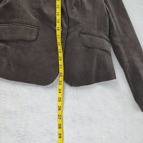 Ann Taylor LOFT Brown Velvety 1 Button Closure Classic Style Blazer Size 4 - Picture 5 of 11